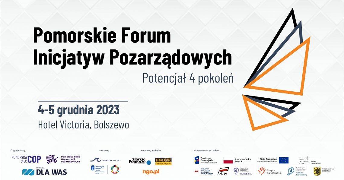 Pomorskie Forum Inicjatyw Pozarządowych 2023. Potencjał 4 pokoleń grafika
