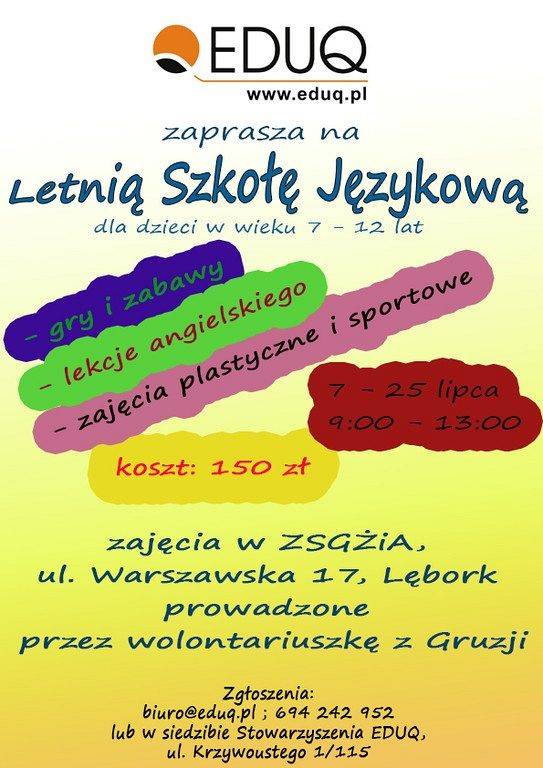 Letnia Szkoła Językowa dla dzieci