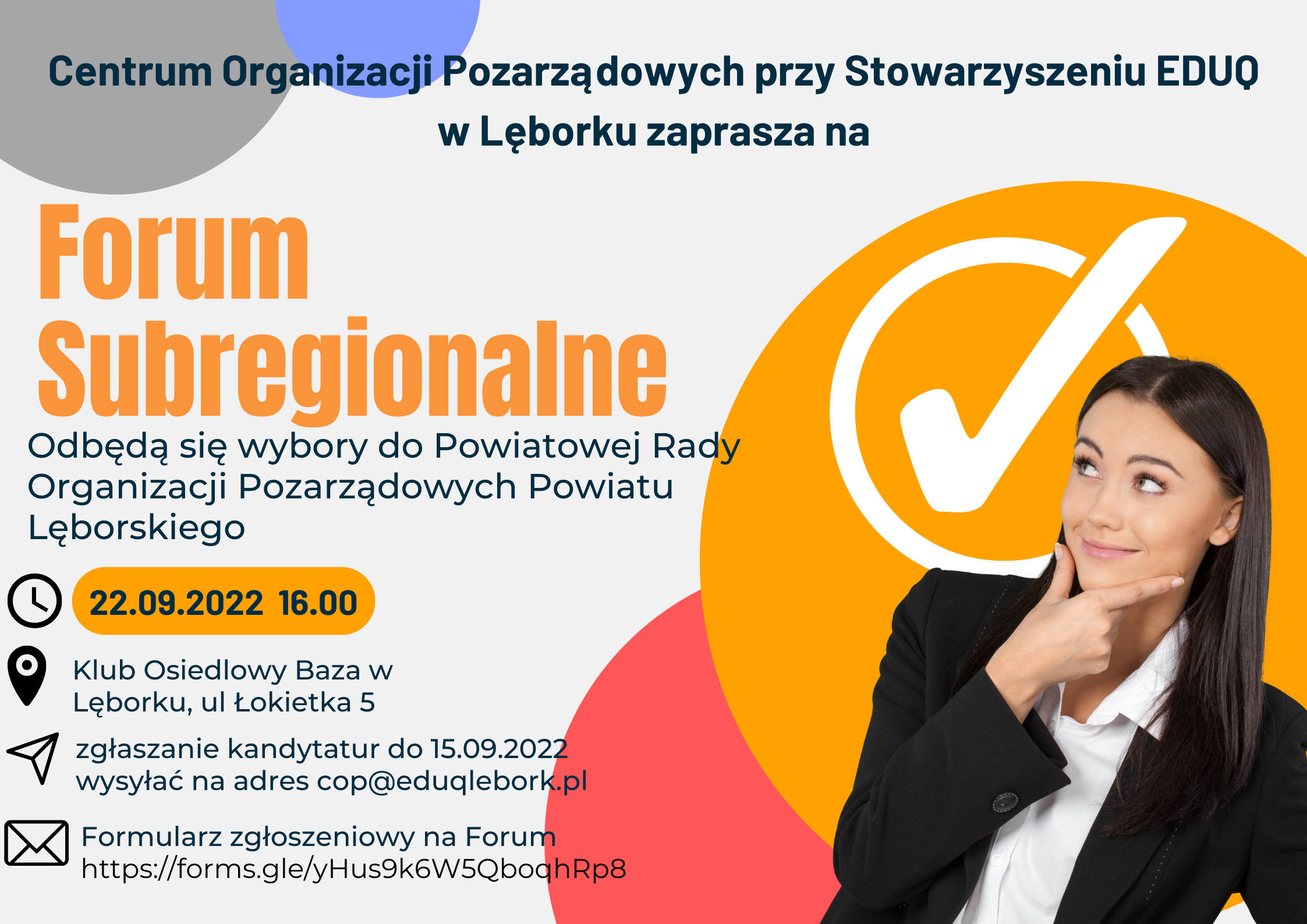Zaproszenie na Forum Subregionalne 22.09.2022