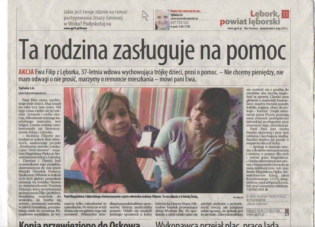 Pomagamy rodzinie Filipów z Lęborka