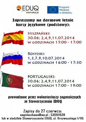 Letnie kursy językowe !