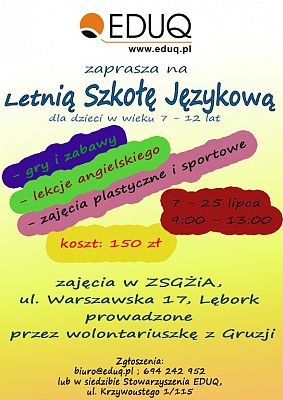 Letnia Szkoła Językowa dla dzieci