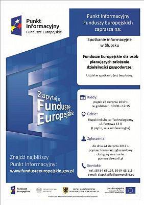 Spotkanie informacyjne „Fundusze Europejskie dla osób planujących założenie działalności gospodarczej” ​